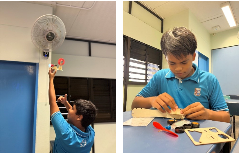 2 students are Harnessing kinetic energy