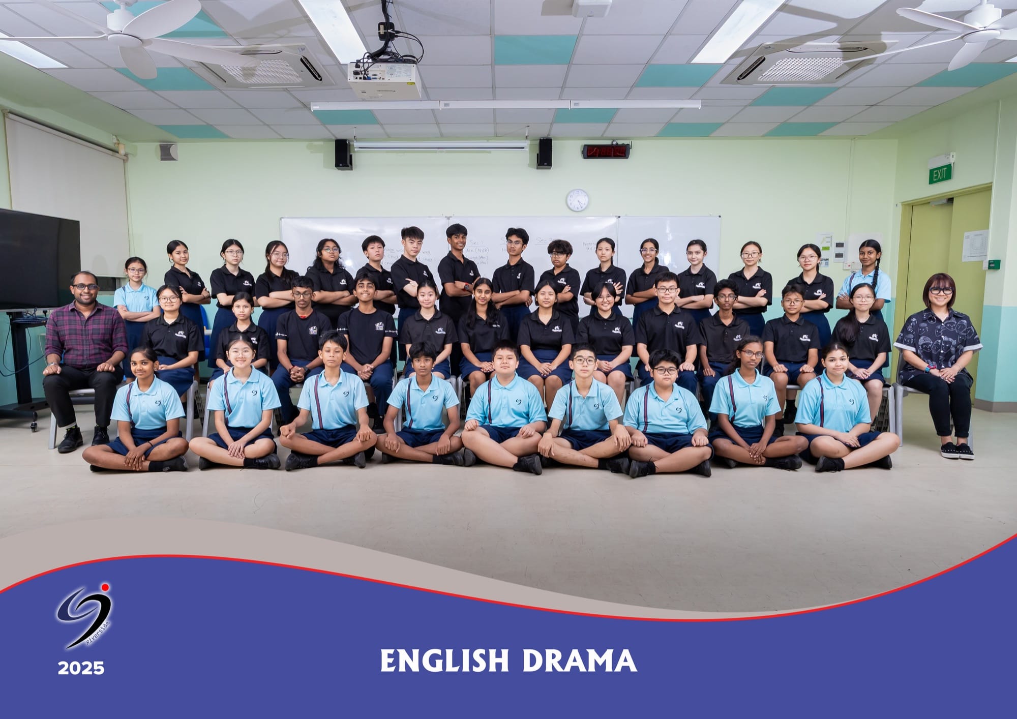The English Drama club with their teachers-in-charge, in a 2025 group photo.