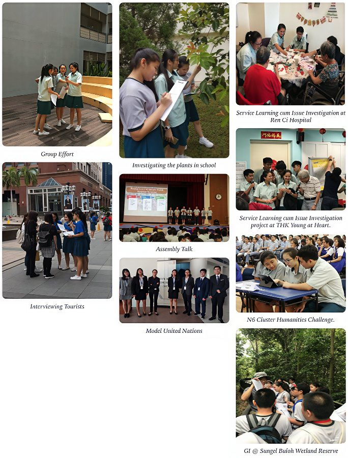 Photo collage of students participating in various activities