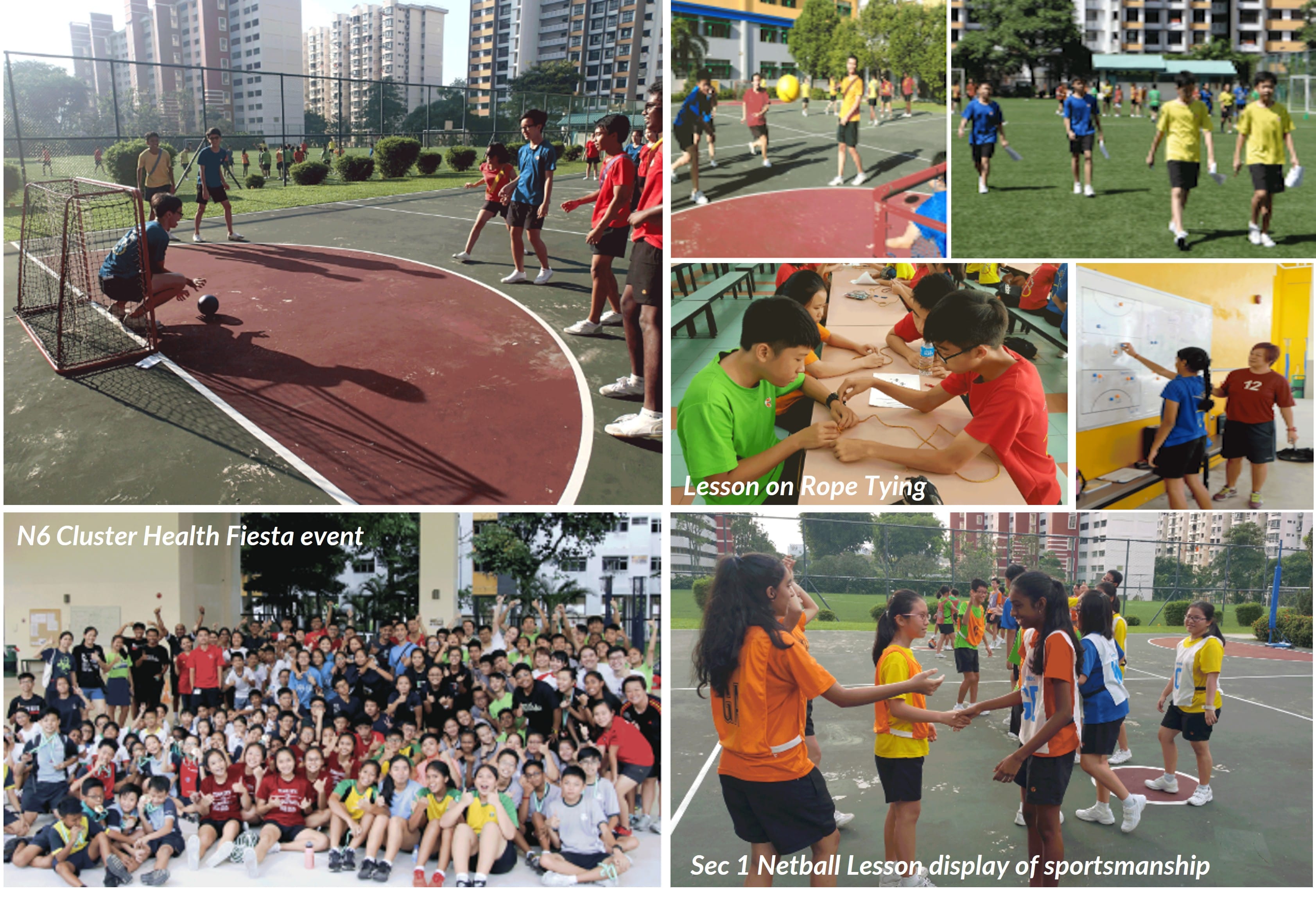 Photo collage of activities by the PE department