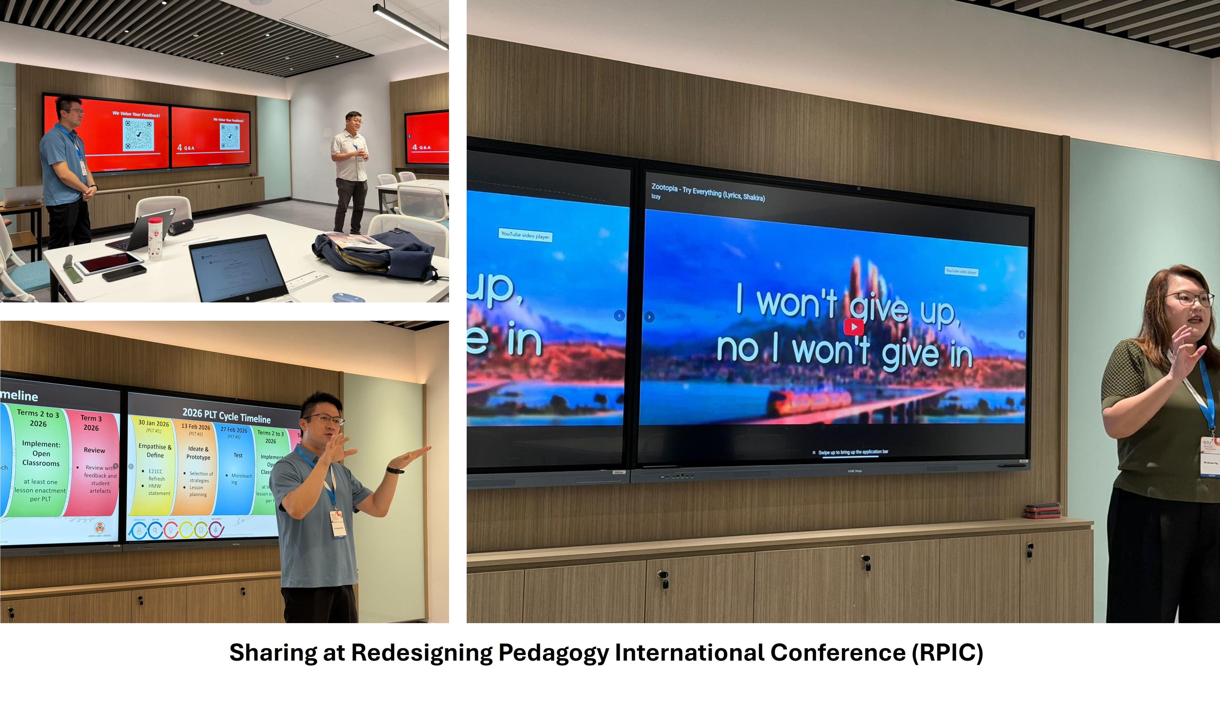 Image of Yio Chu Kang Secondary School teachers sharing at Redesigning Pedagogy International Conference (RPIC)