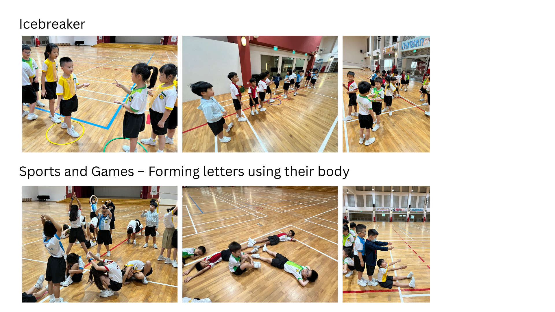 Students in action icebreaker and sports and games