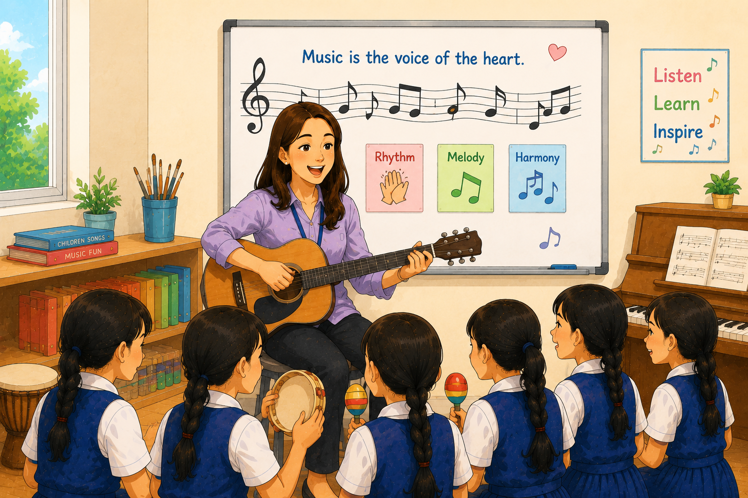 Thumbnail of music teacher in a classroom