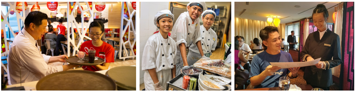 students working in restaurants