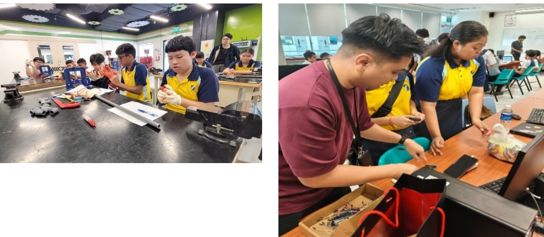 Images of students and staff working on their IgNite projects