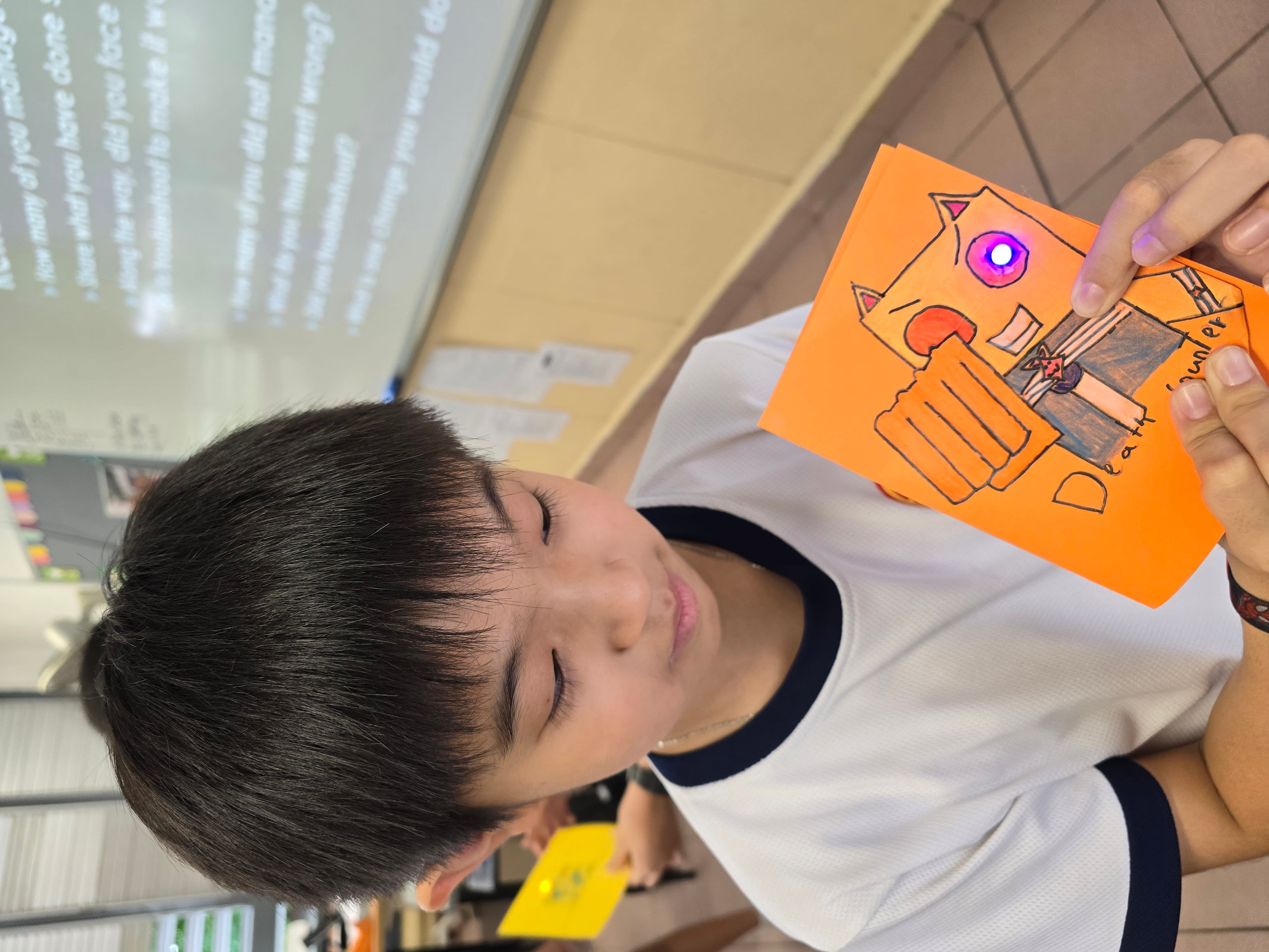 Students construct cards with hidden circuits