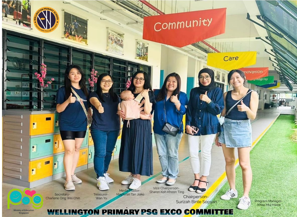 Six women posing with thumbs up at Wellington Primary School PSG EXCO Committee, one holding a baby.