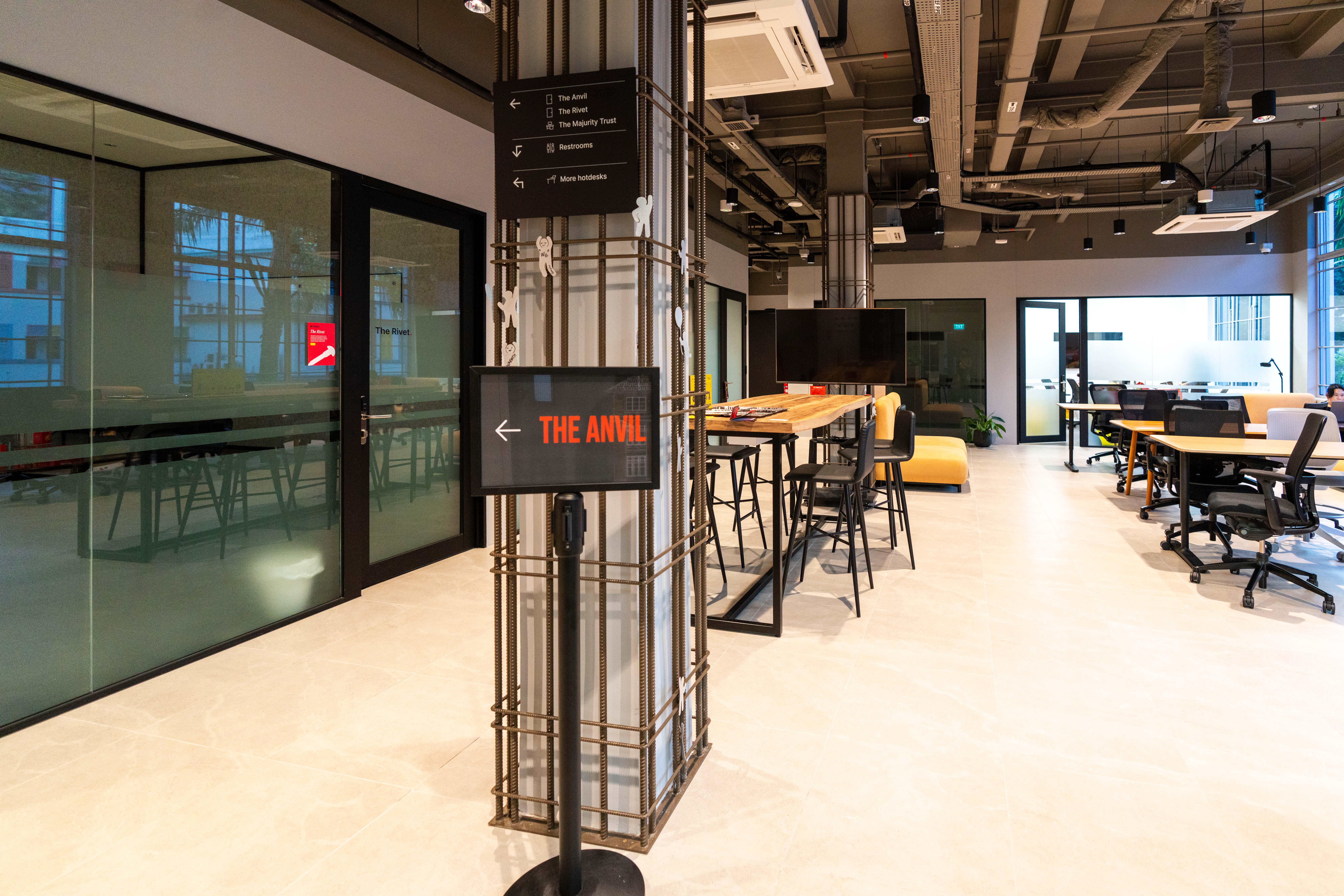 Meeting spaces within the interior of The Foundry