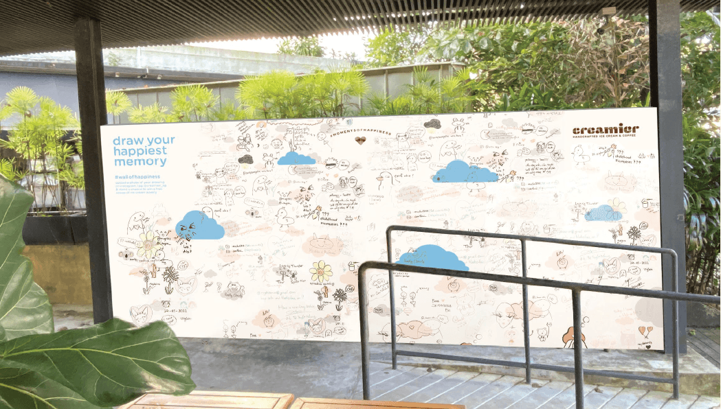 Artist Impression of Public Interactive Art Mural Wall (Photo credit: Creamier Handcrafted Ice Cream and Coffee)
