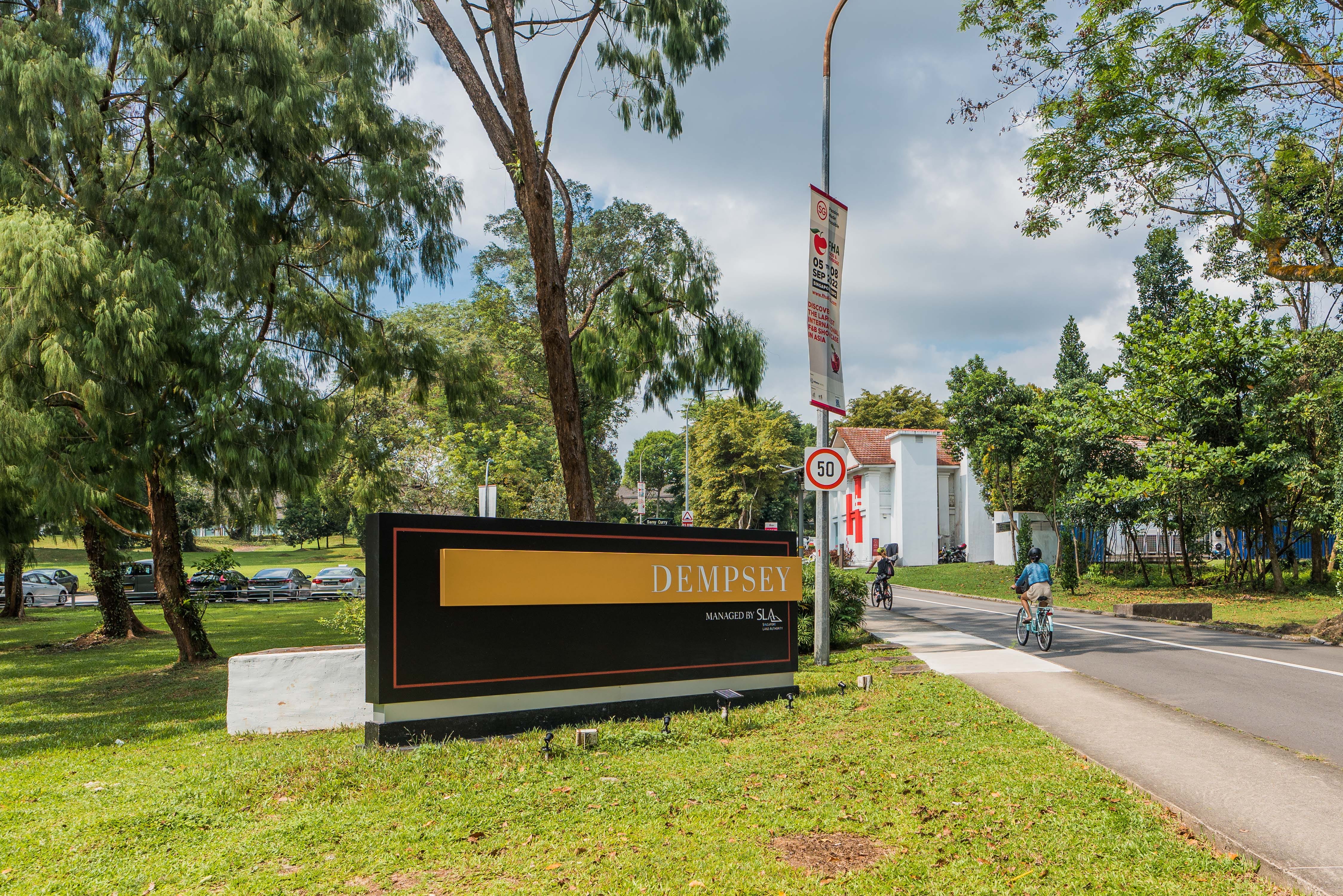 Signage at the entrance of Dempsey.