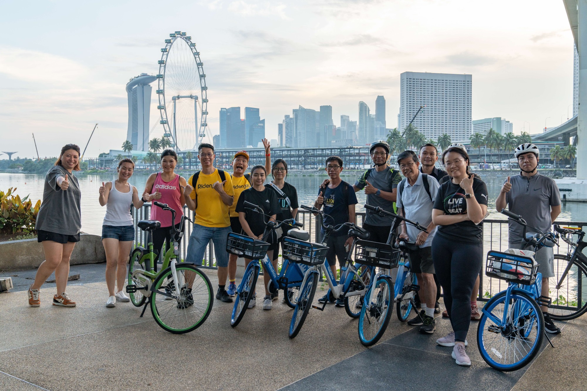 Cyclist at Marina Bay