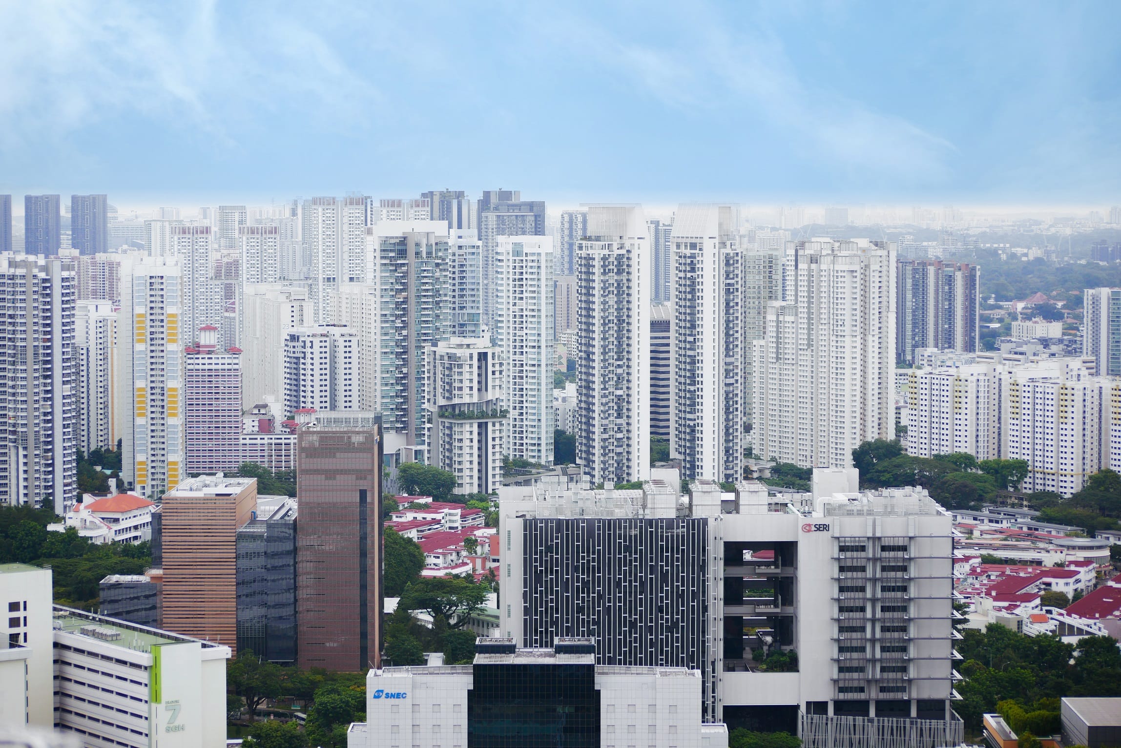 Aerial view of Singapore