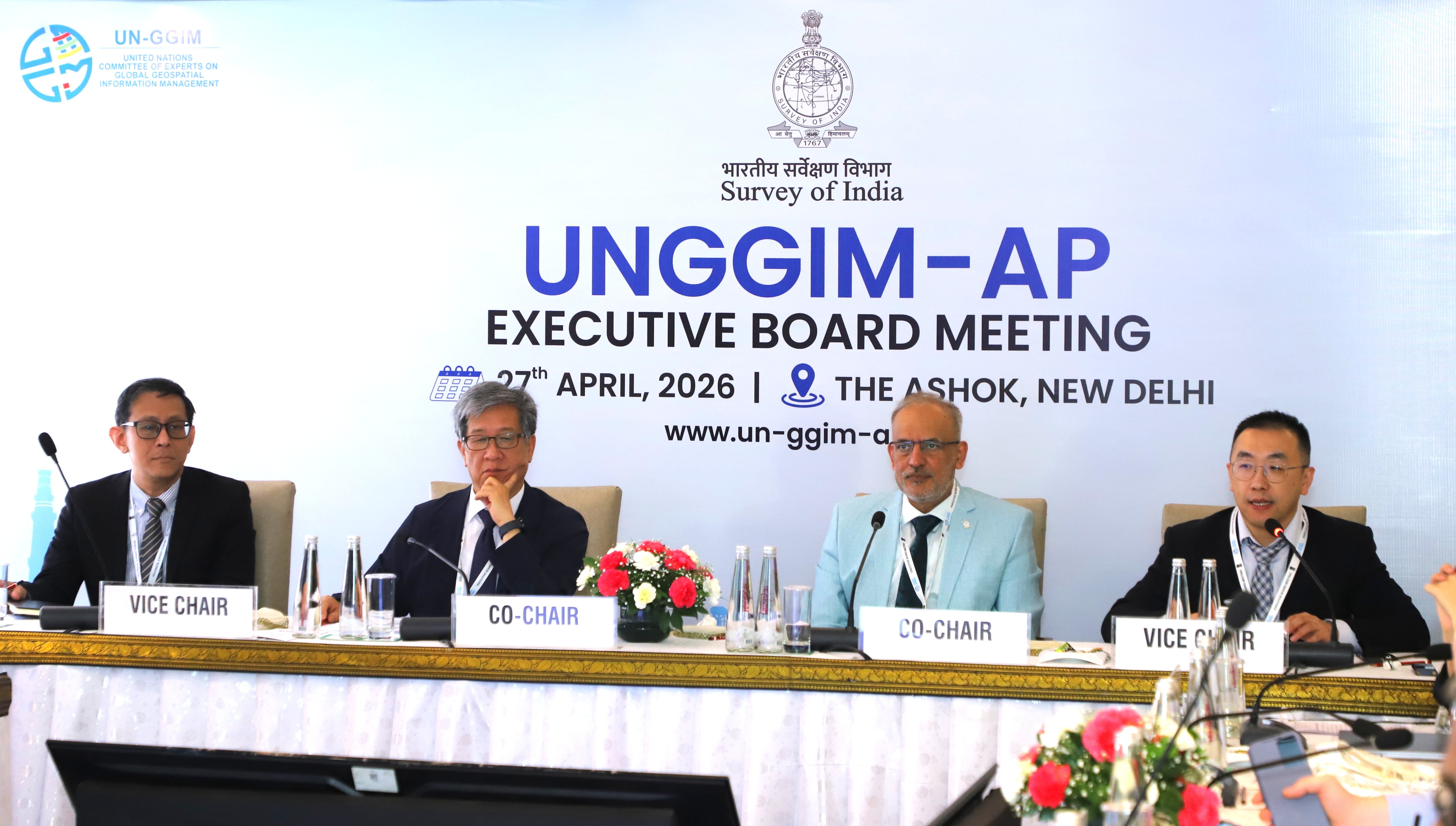 Director of Survey & Geomatics Dr Victor Khoo at the UNGGIM Asia Pacific Executive Board Meeting held in New Delhi on 27 April 2026