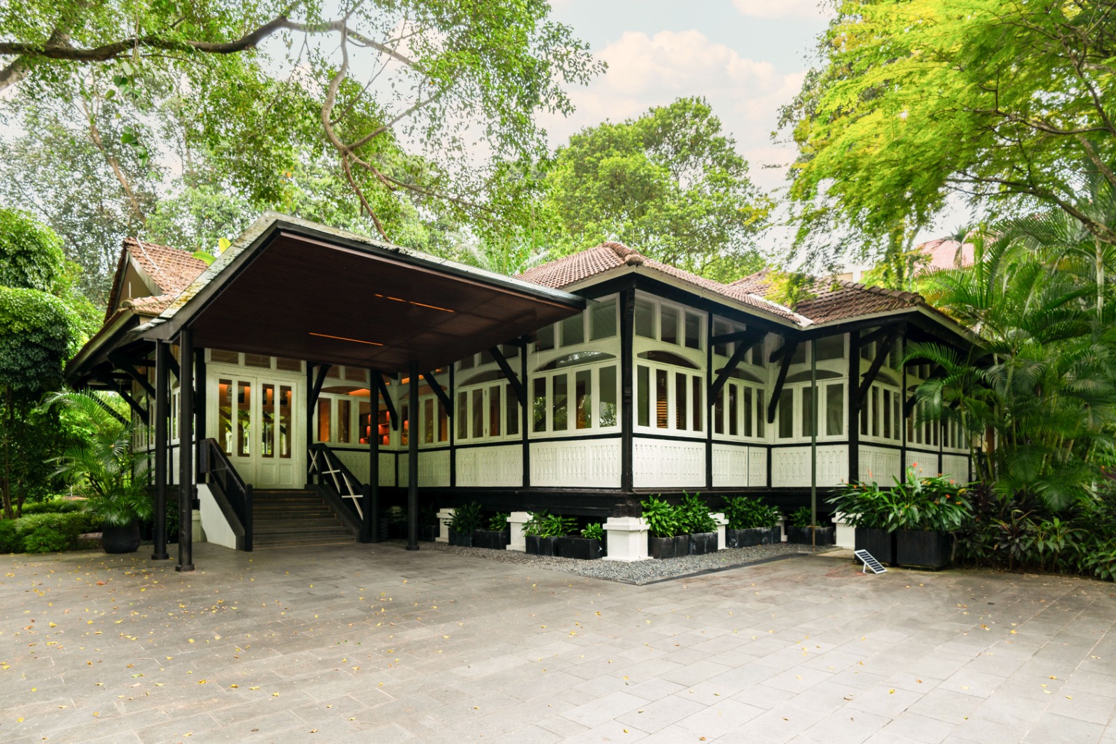 White heritage buildings