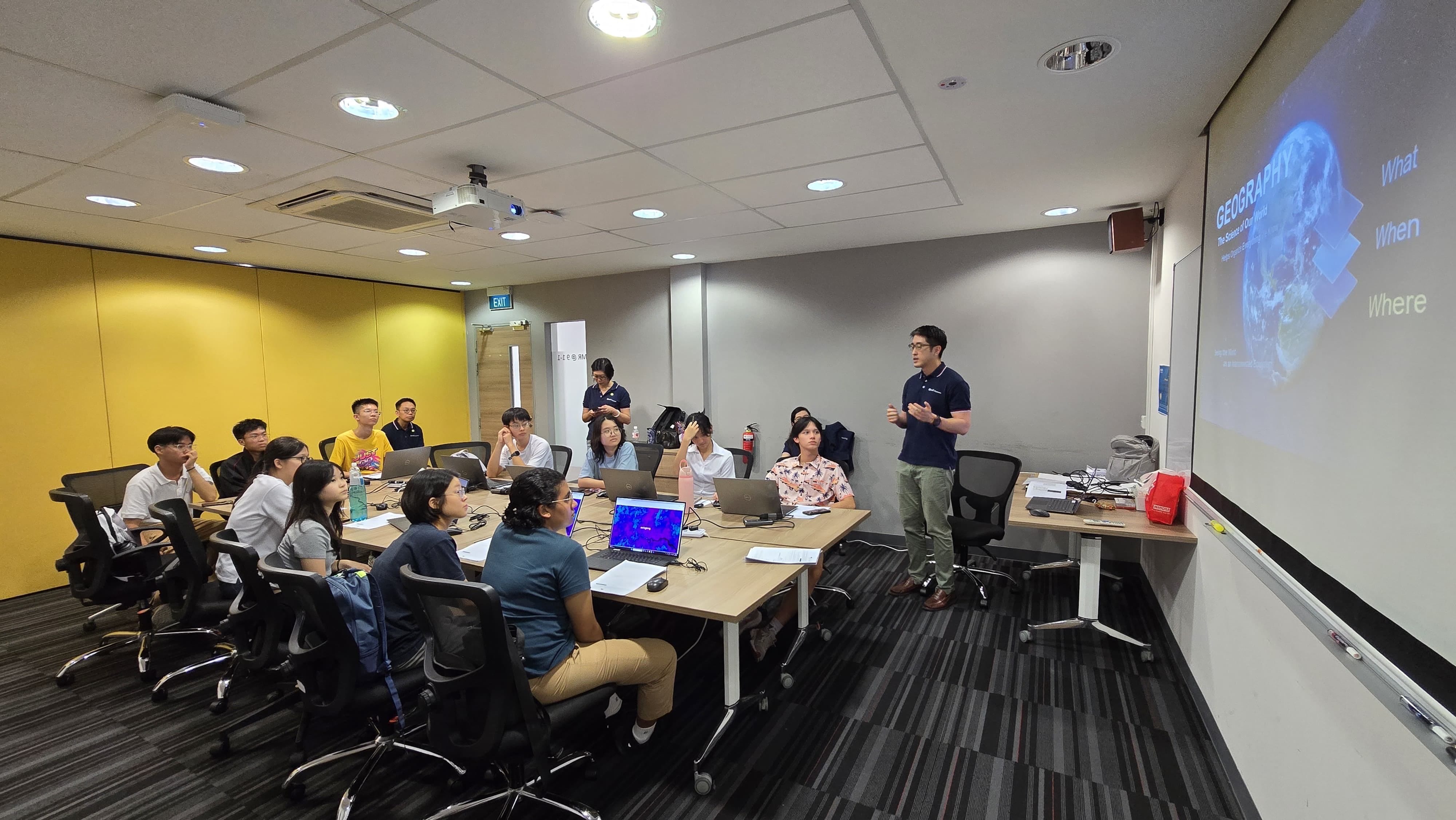 Students participating in Geospatial workshops