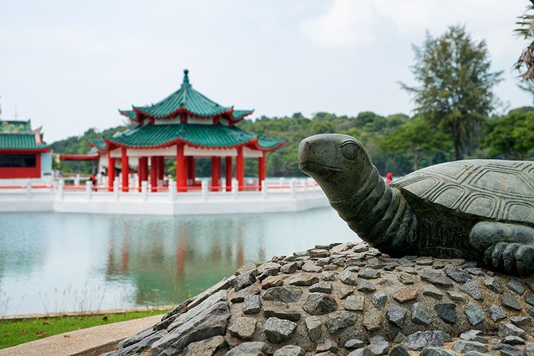 Turtle sculpture on Kusu Island
