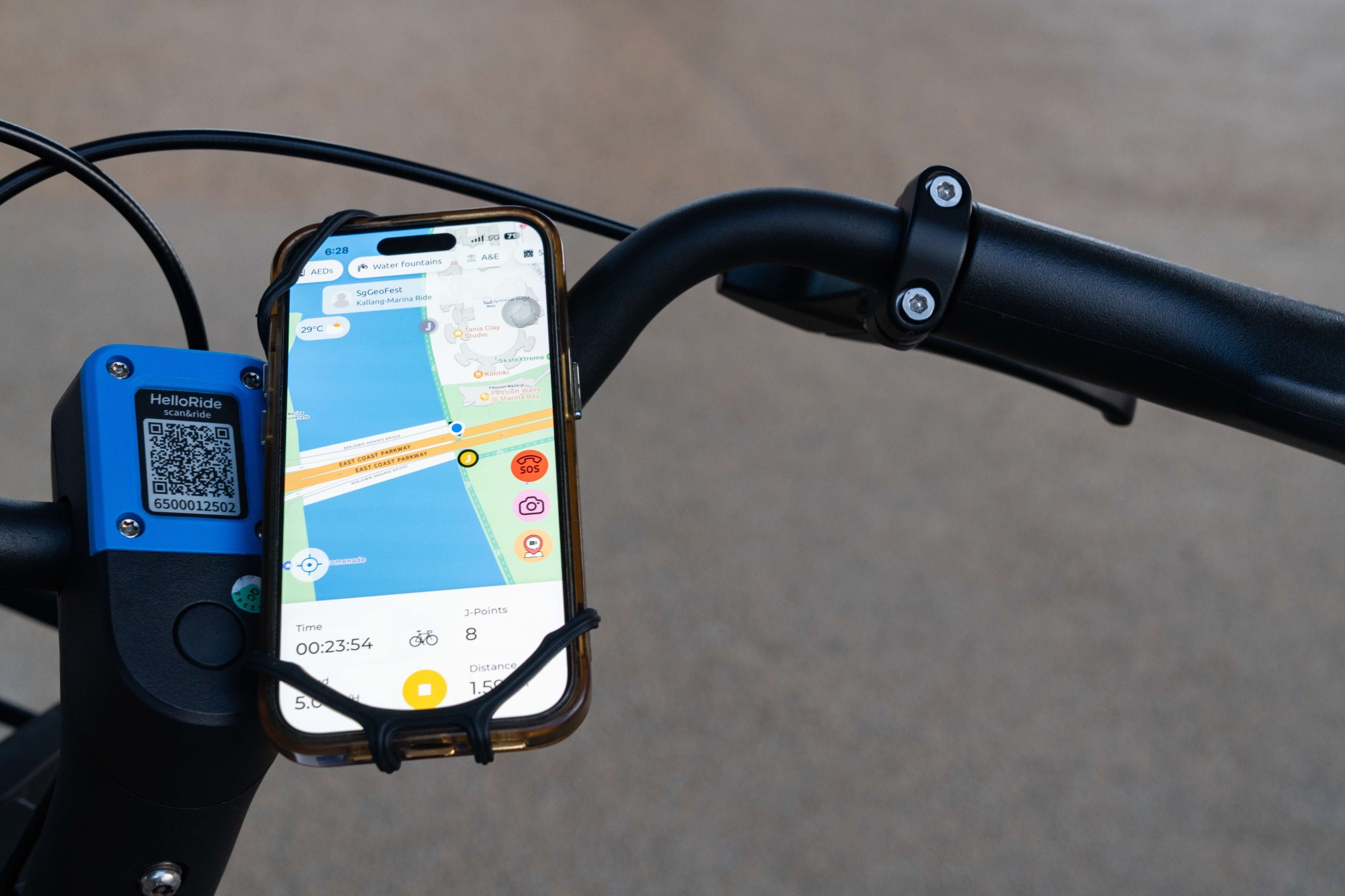 Mobile screen showing the RideENjoy app