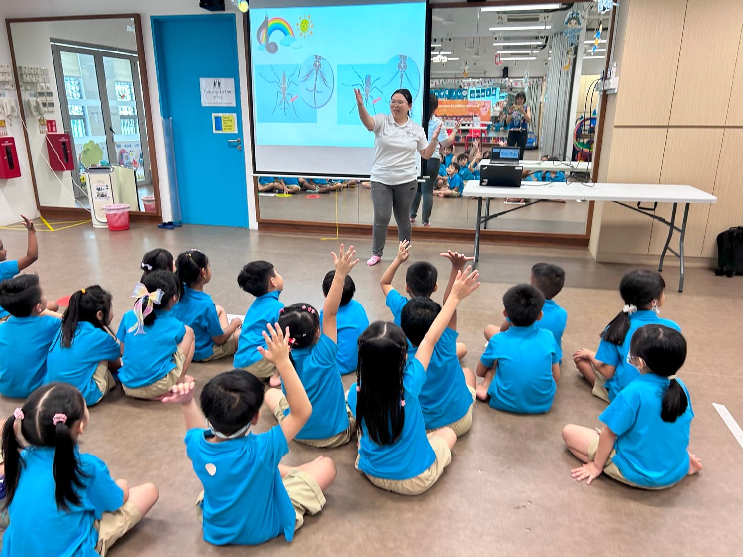 The National Environment Agency (NEA) of Singapore was invited to conduct a talk on mosquito breeding, its dangers, and effective prevention methods.
