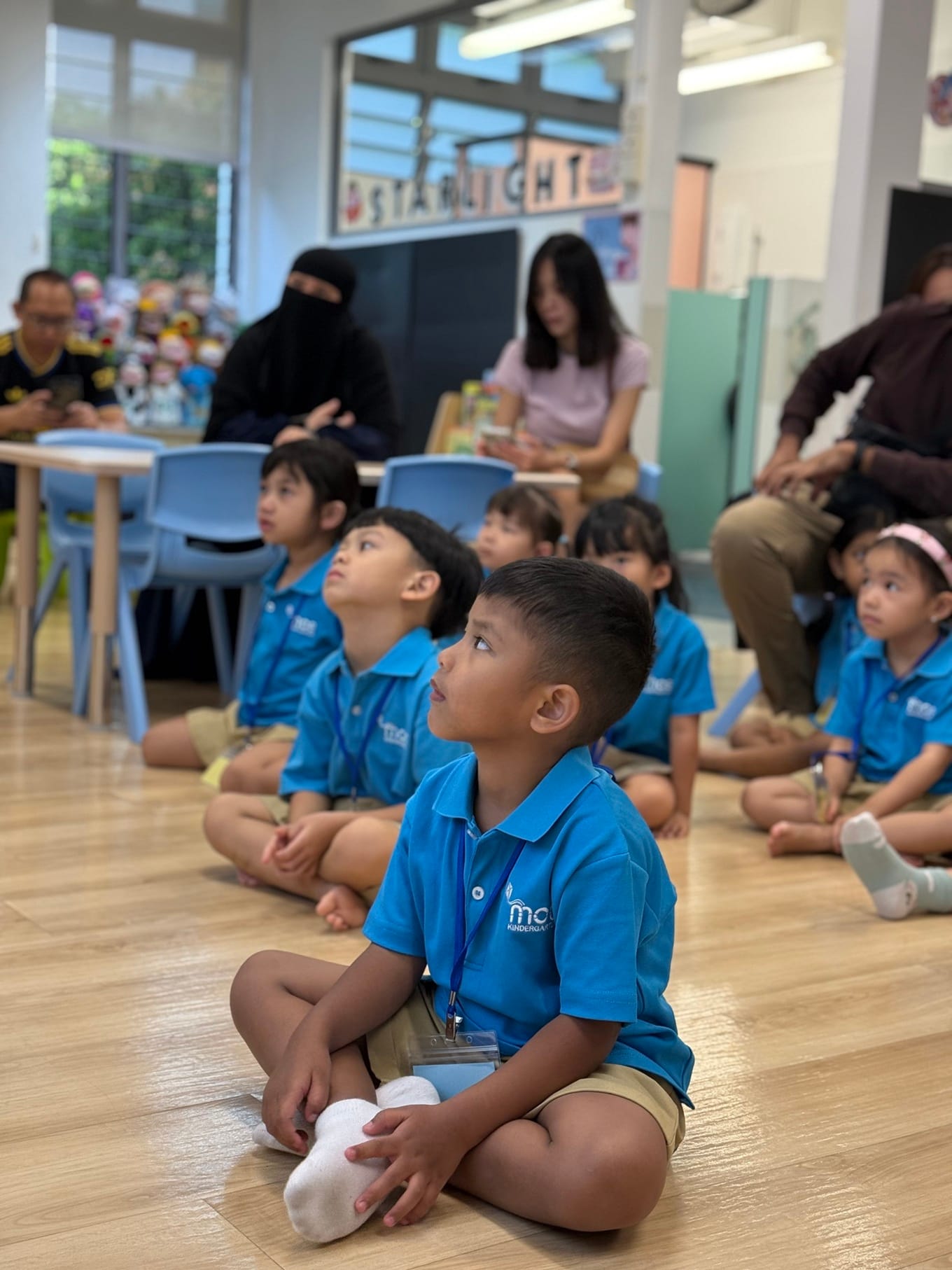 Interactive moments followed as teachers engaged children in discussions, sharing about their favourite outdoor play activities and encouraging them to express themselves confidently.