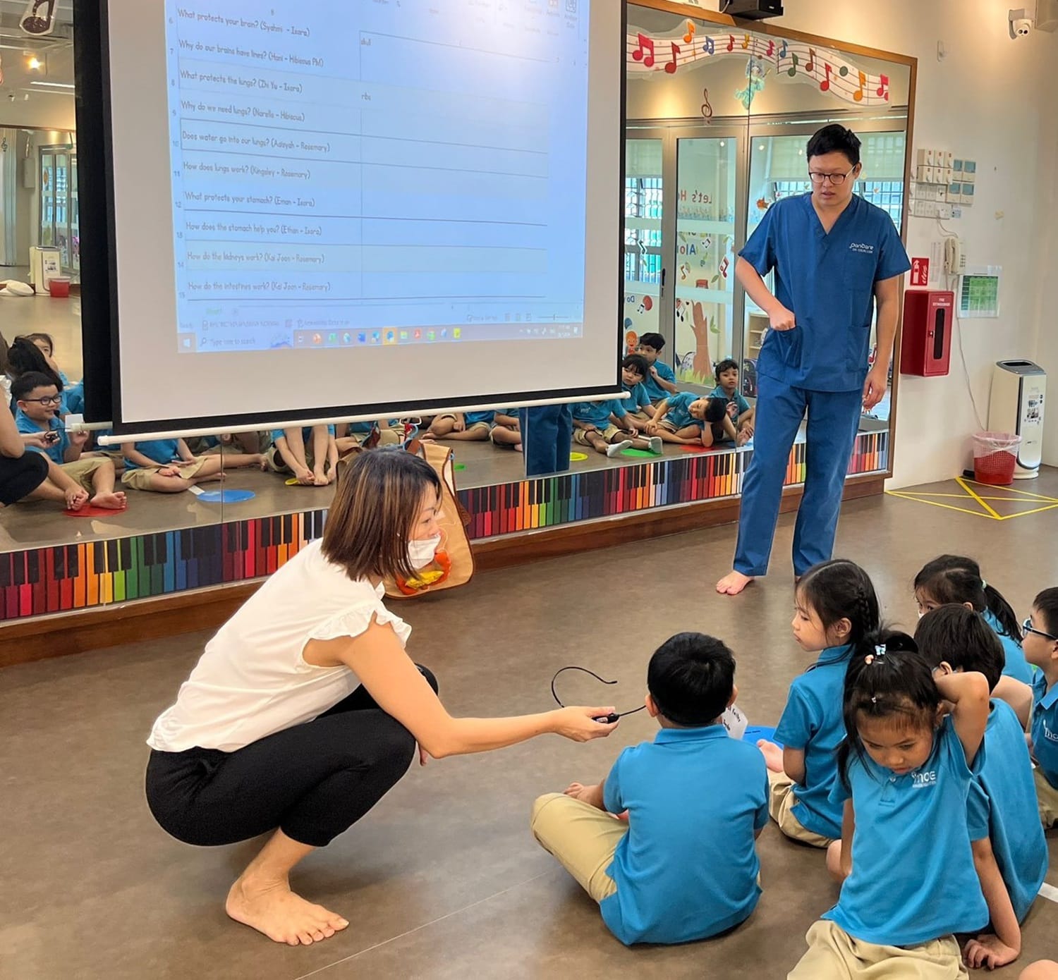 Not only did the children learn about the functions of their body organs, but some brave ones also had the opportunity to practise interviewing someone.