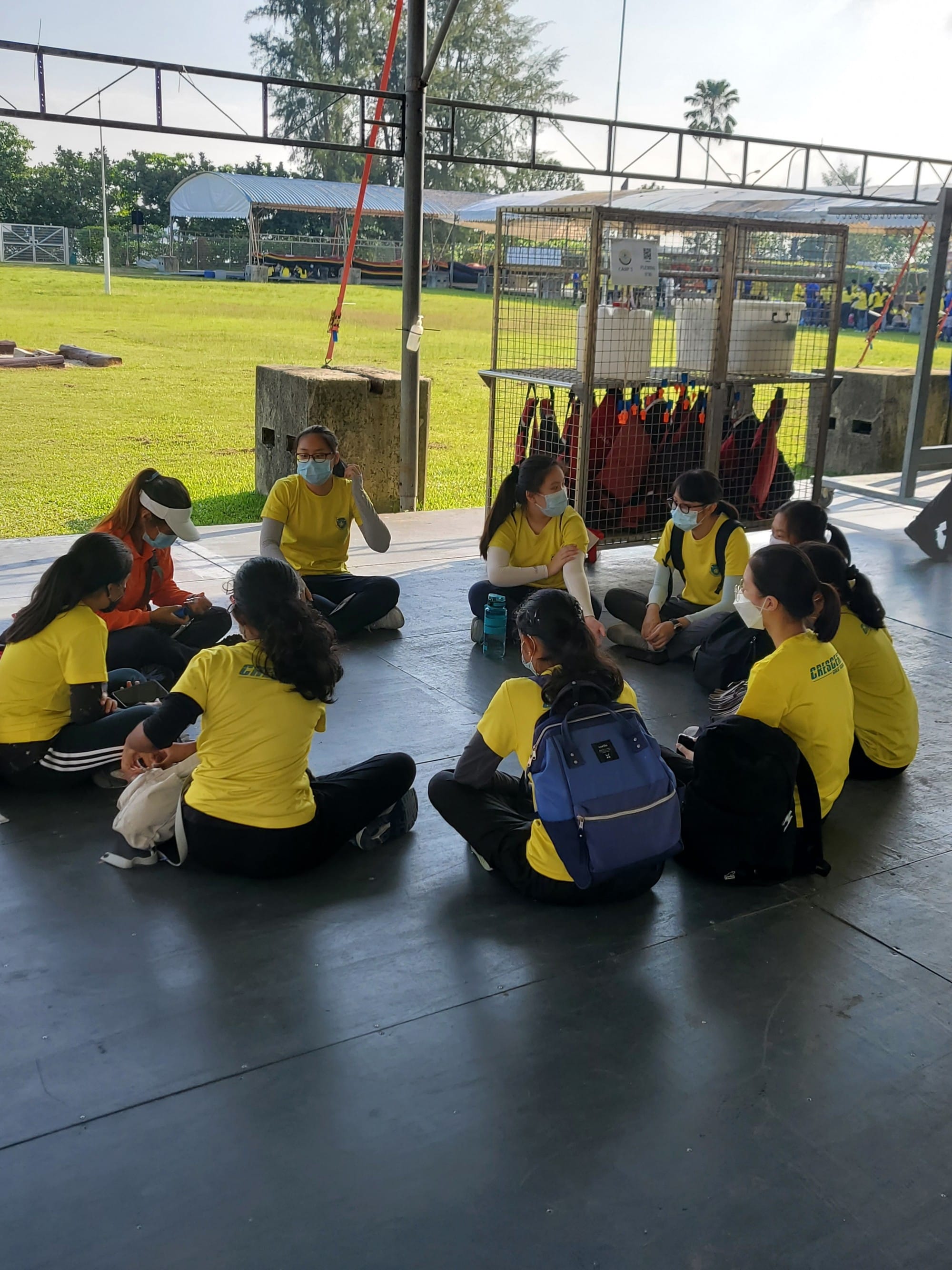 Students in mask gathering to get more instruction during OBS camp