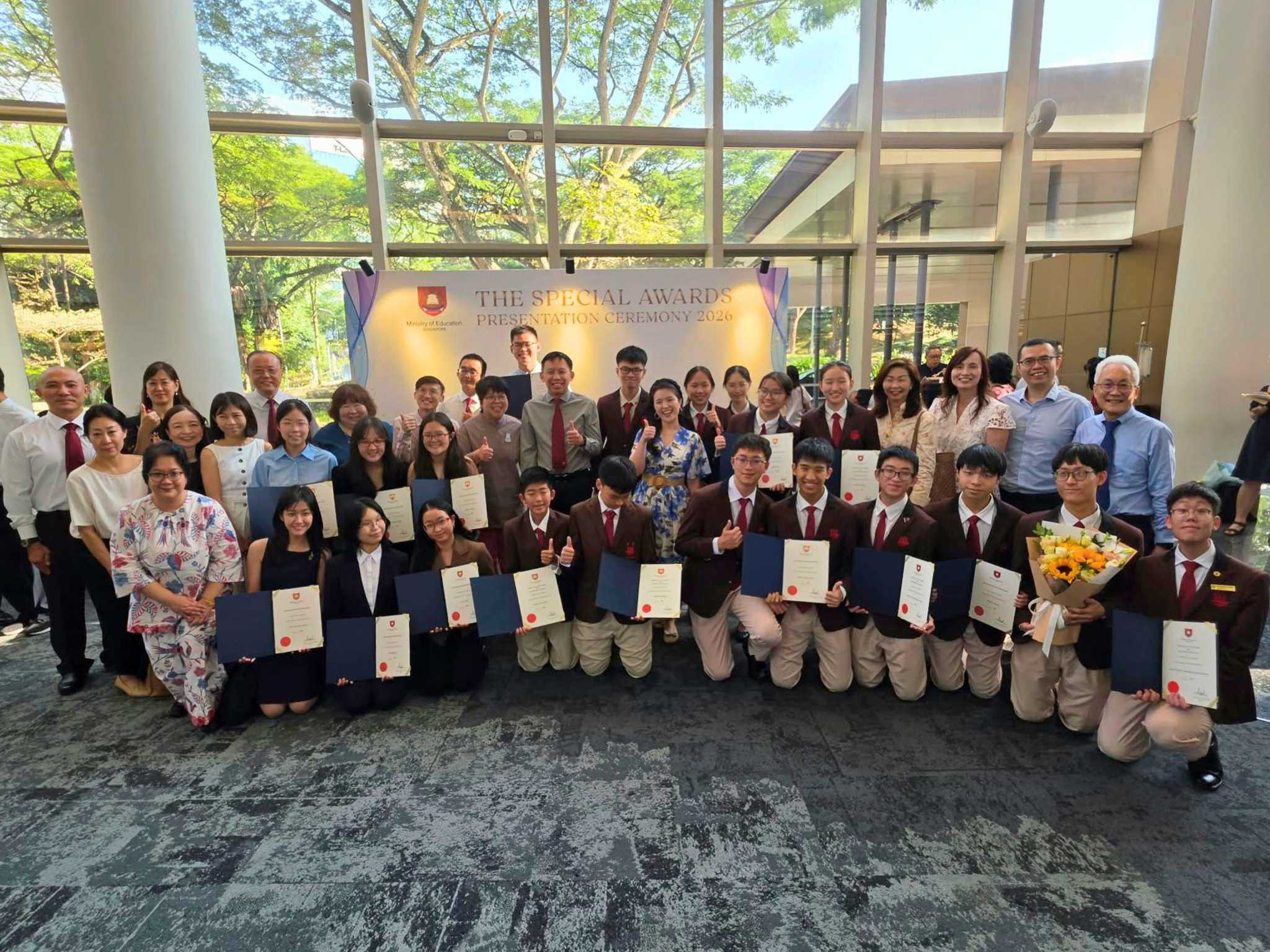 Group photo of HCI Special Awards Recipients with HCI Teachers.