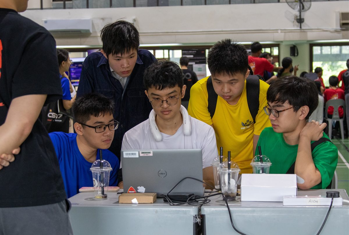 group of students working together to solve a challenging issue