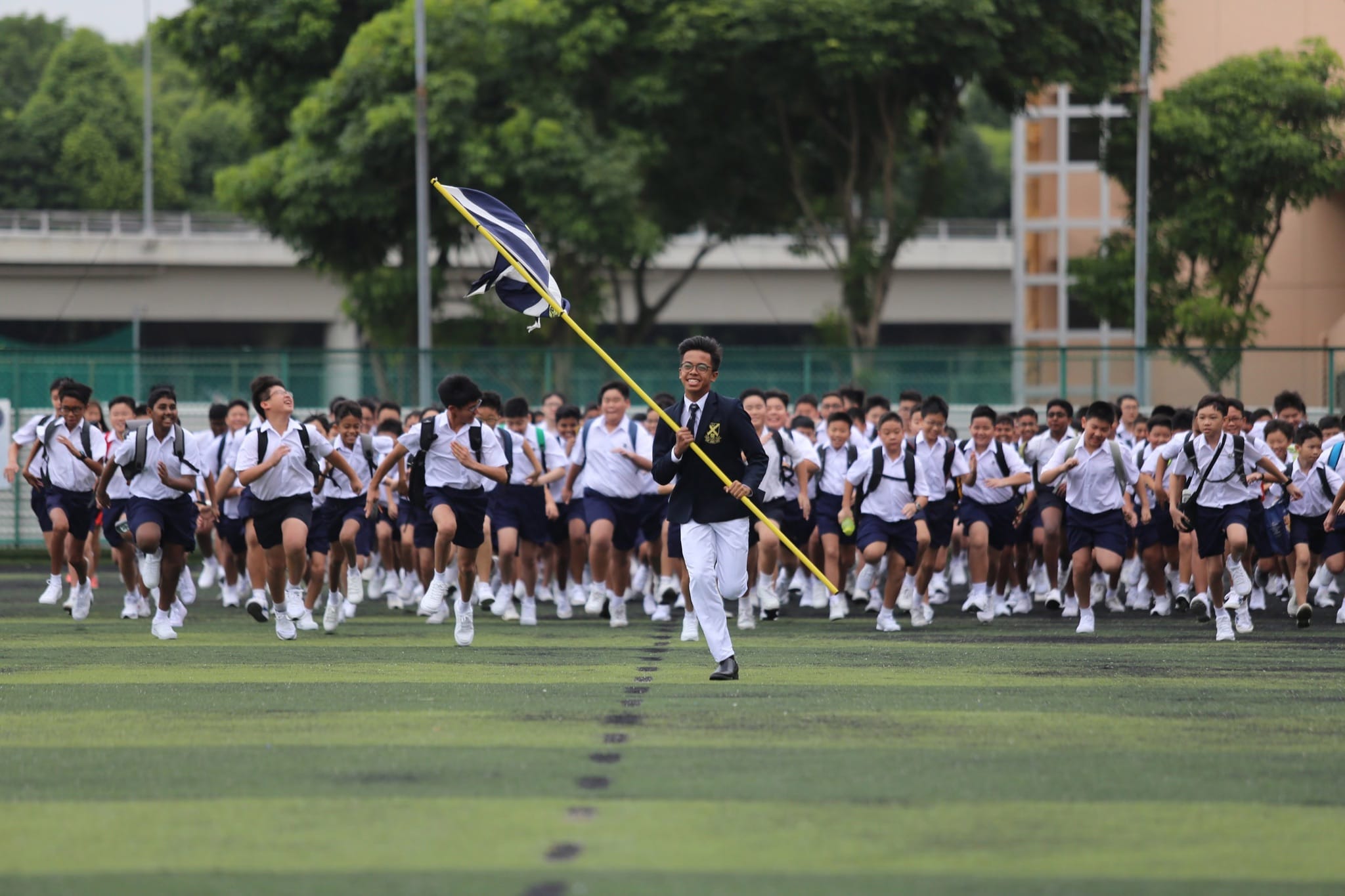 Traditional “Crossing Over Ceremony” where SAJS boys moving on to SASS (2017). 