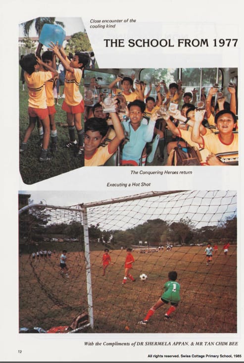 Sporting activities at Swiss Cottage Primary School (c.1977). Source: Swiss Cottage Primary School Magazine 1992.