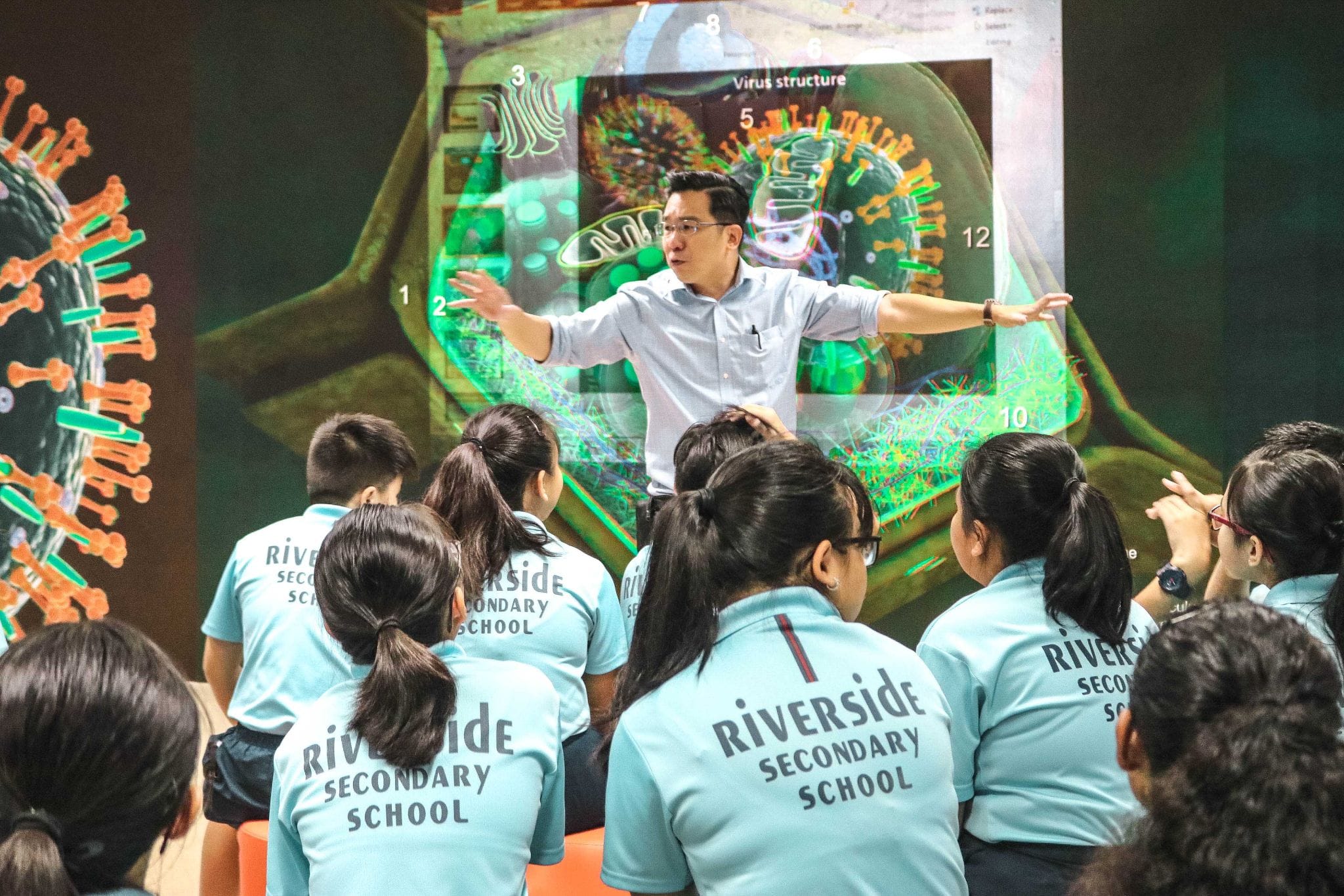 The VR room, the latest innovative teaching facility, was a collaboration with NTU, and aims to invigorate Science teaching (2018)