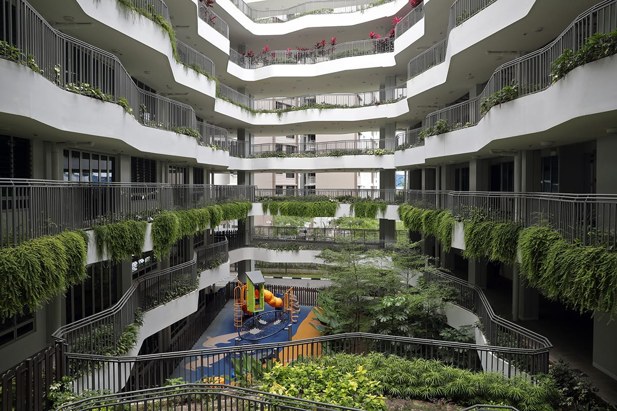 Extensive greenery on different levels