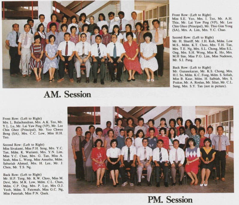 Pioneer school staff at Jin Tai Primary School (1984).