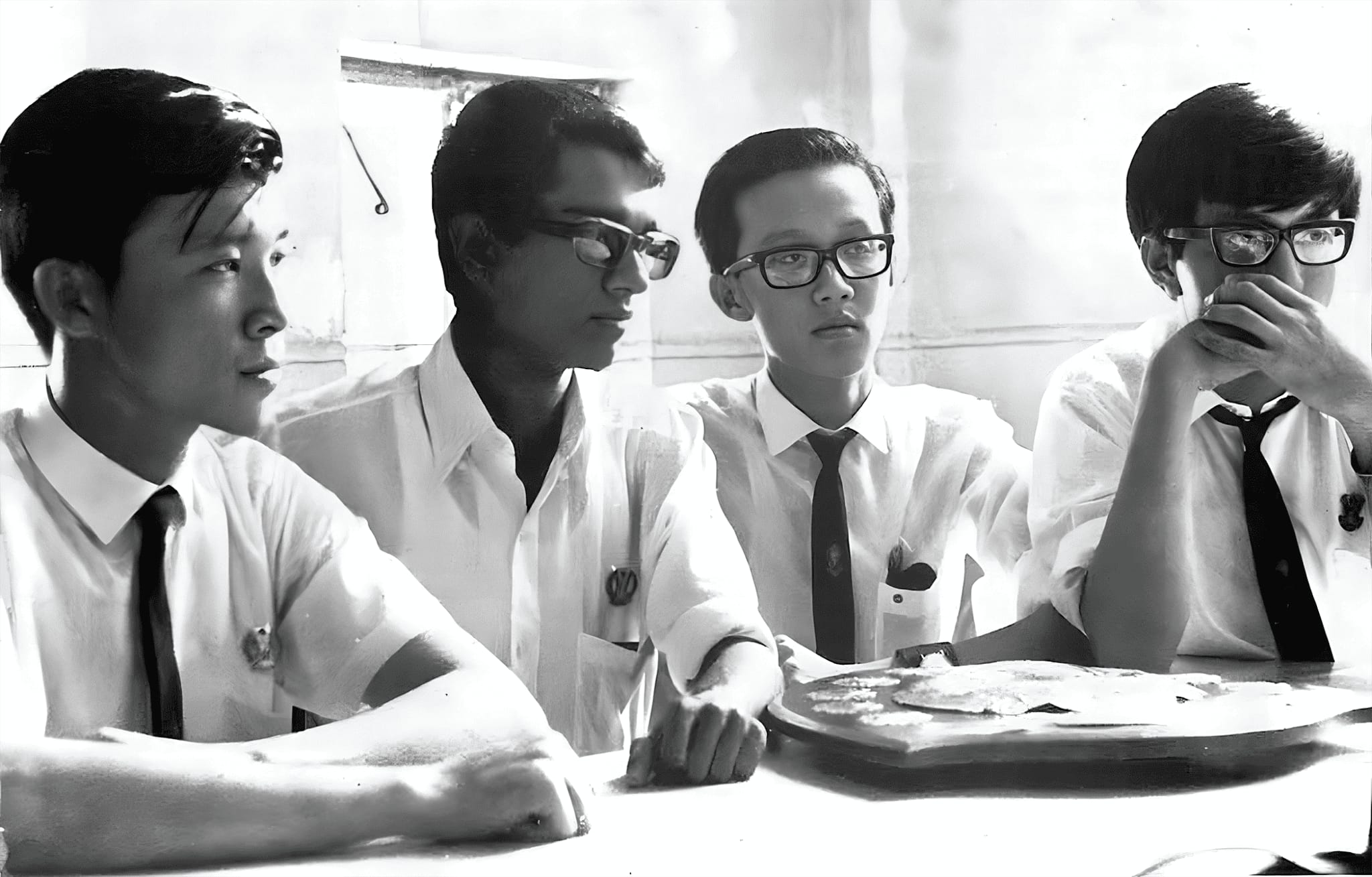 The champion debating team of 1969, bringing honour to the school on national television.
