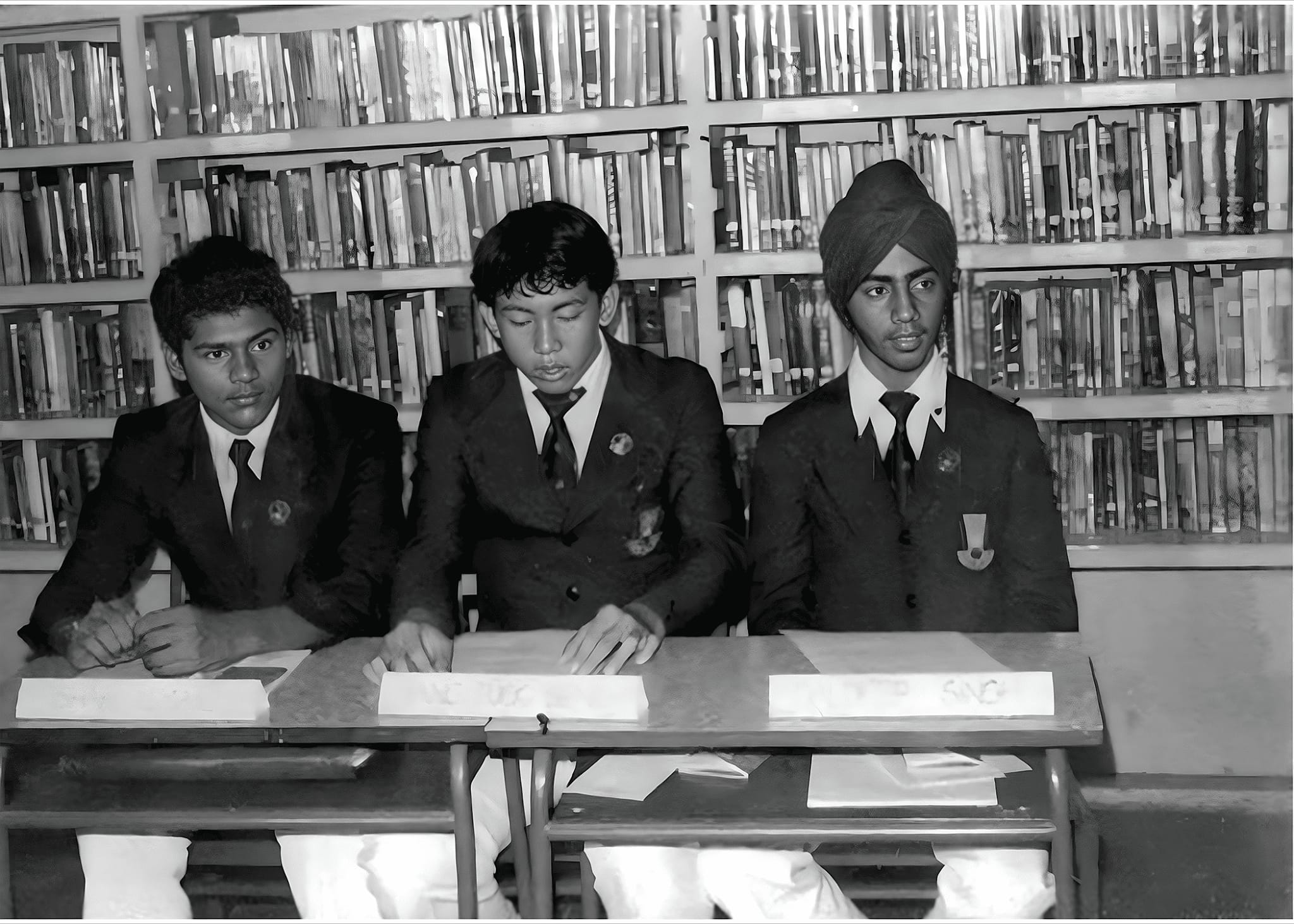 The student parliament. Left to right (Ishak Ismail, Yang Tuck Seng and Daldeep Singh)