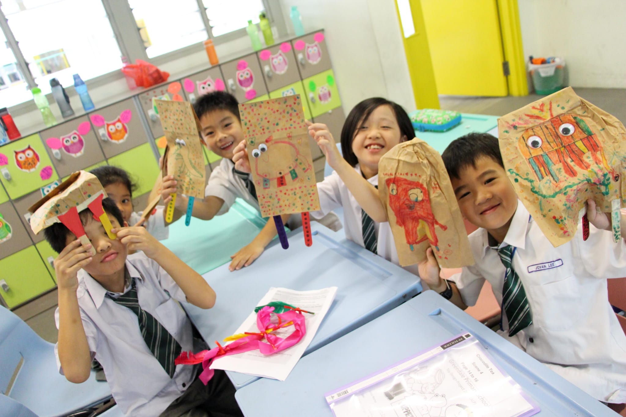 Students made paper puppets as part of ALP (2014).
