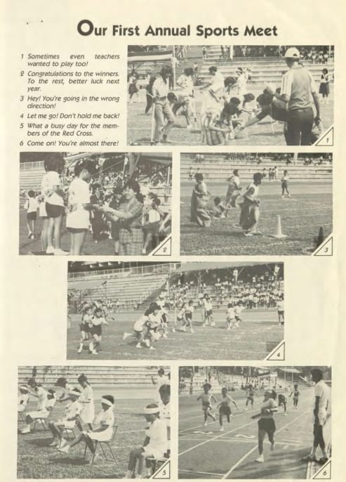 Bukit Ho Swee Primary School’s first annual sports meet (1986).