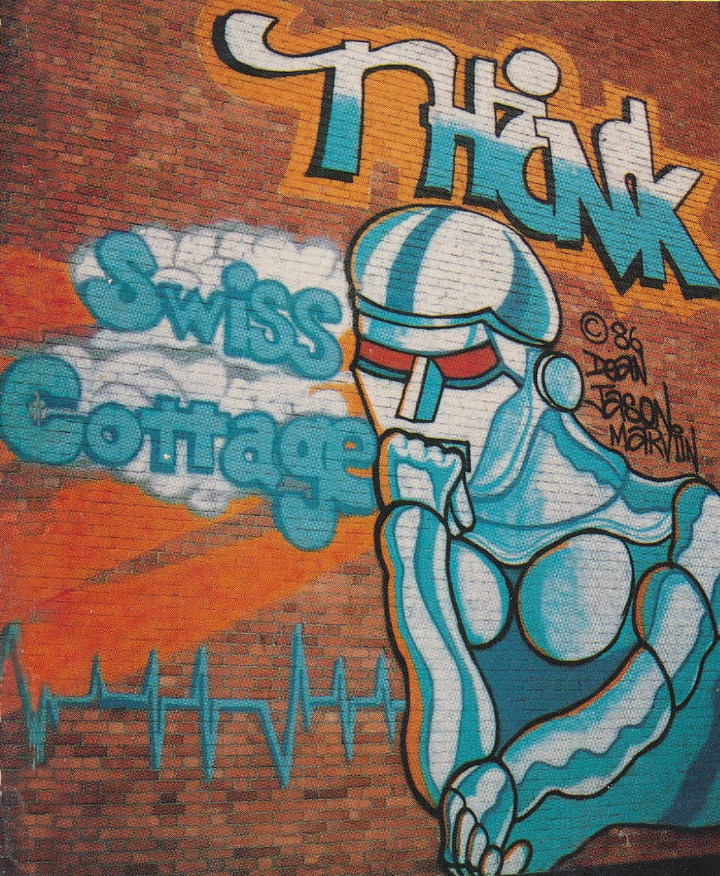 The ‘THINK’ robot was a familiar landmark to many drivers along Dunearn Road (1986).