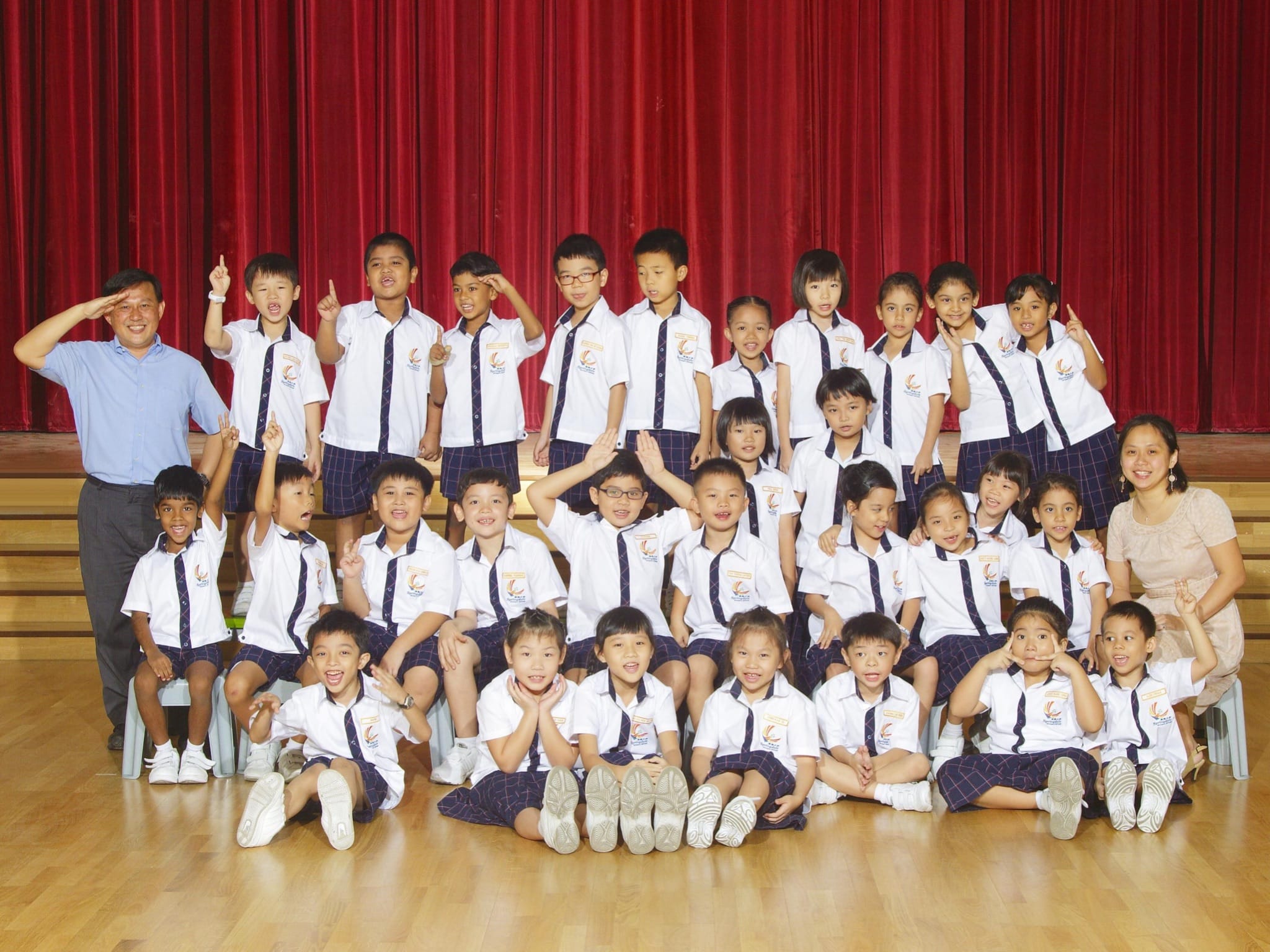 One of the pioneer P1 Classes in 2013. These pupils graduated from Springdale Primary in 2018.