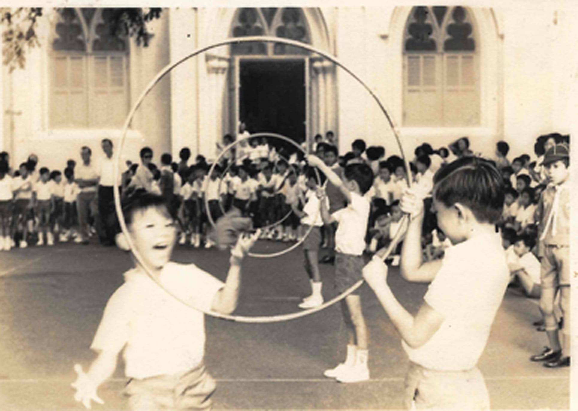 With no available stadiums for the traditional Track and Field events, Anthonians took part in a variety of novelty events to promote coordination and teamwork in the Annual Sports and Games Day (1950s to 1960s).