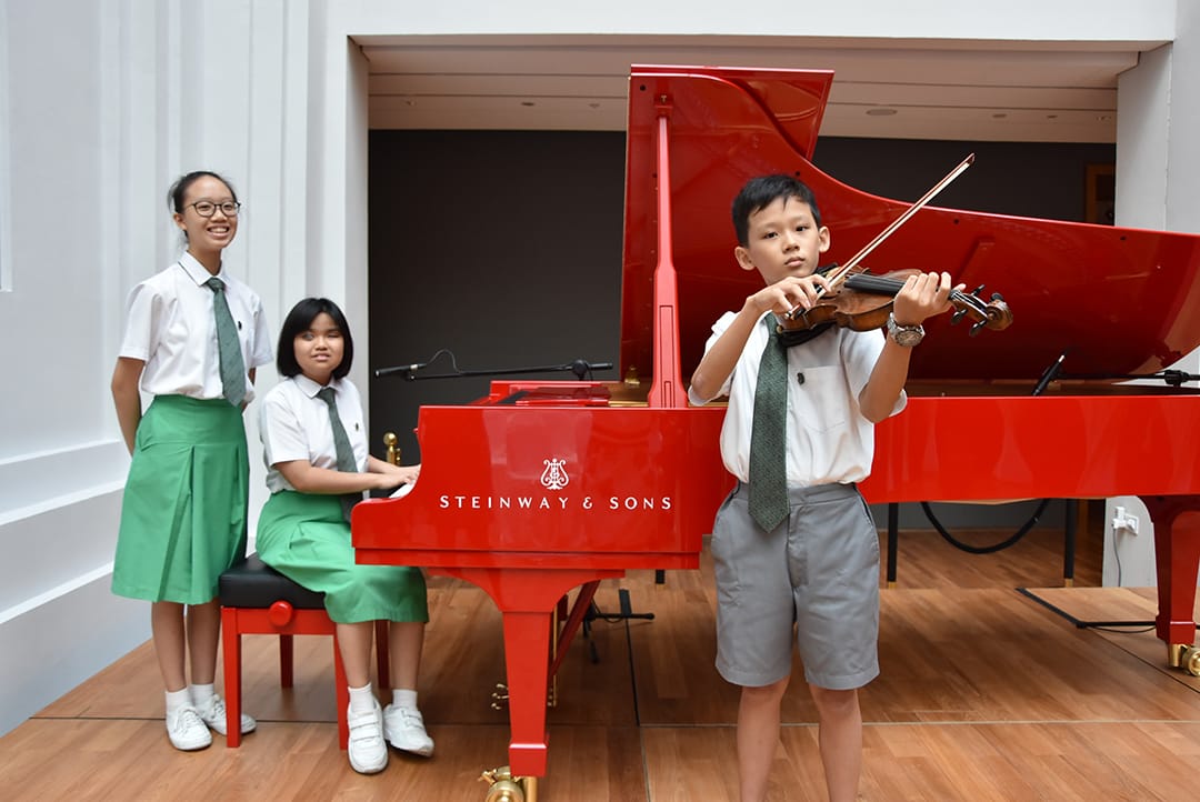 Students from the first cohort of the Enhanced Music Programme in 2016.