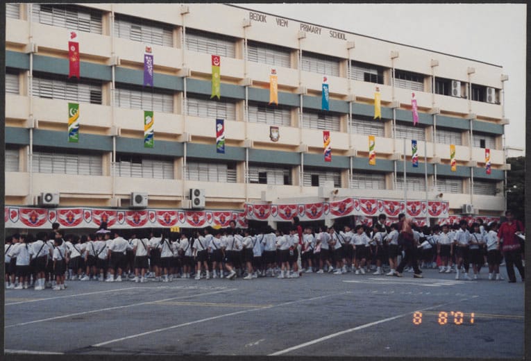 Facade of Bedok VIew Primary School building (2001).