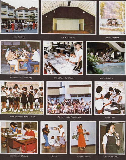 Various facets of school life at Keng Seng Primary School (1980). Source: Official Opening souvenir magazine.