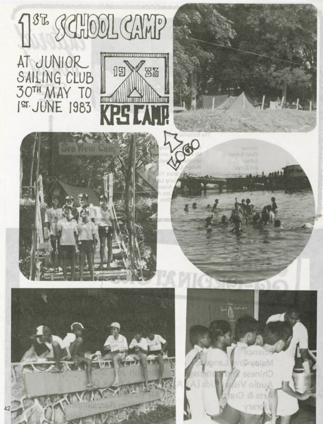 Activities during the school camp (1983). 20th anniversary of Kembangan Primary School souvenir magazine 1983 through the National Library Board.
