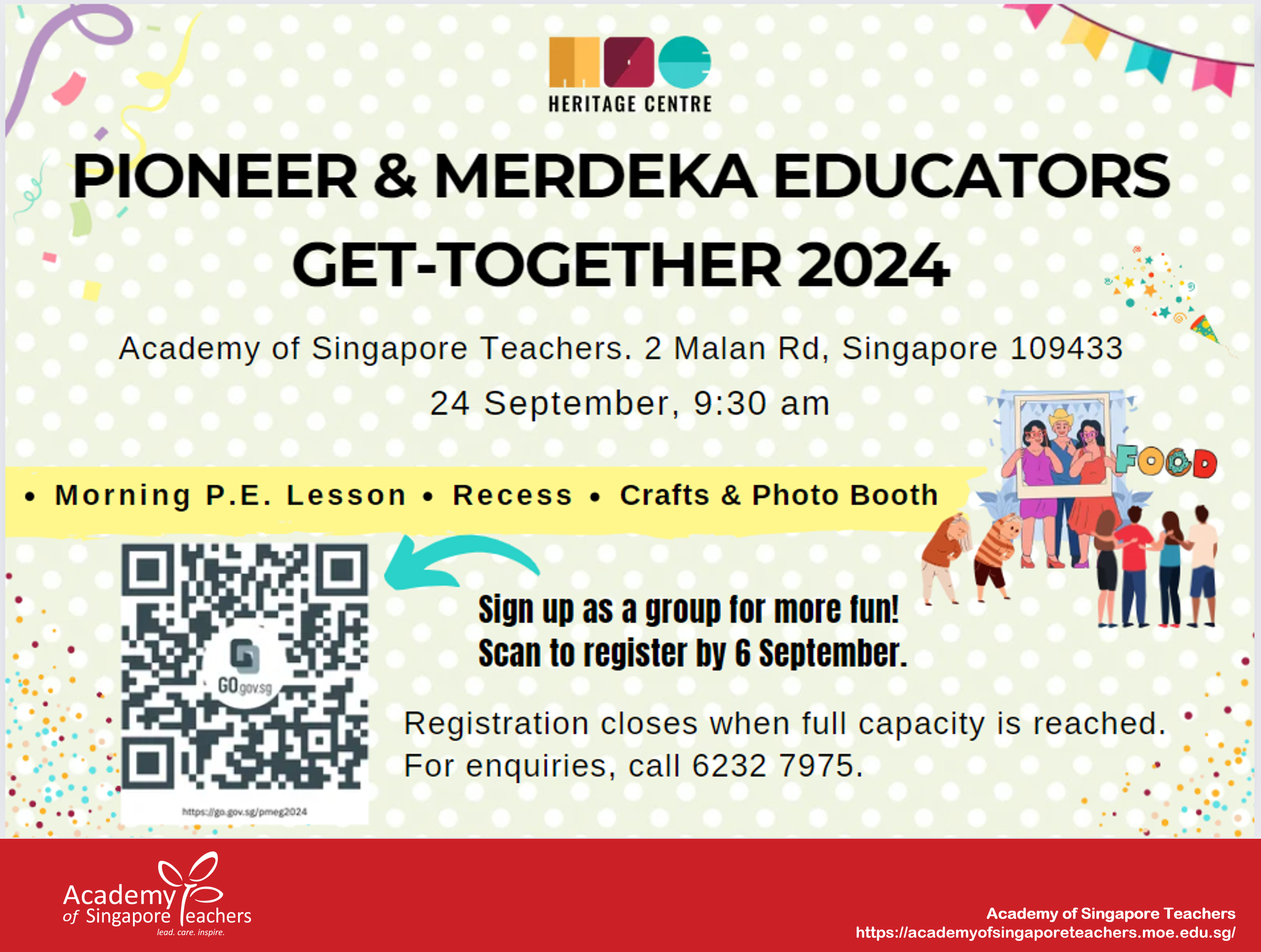 Flyer for Pioneer & Merdeka Educators Get-Together 2024