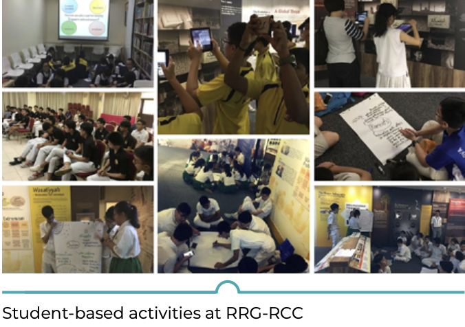 Collage of students participating in various group learning activities, including presentations, discussions, and hands-on tasks.
