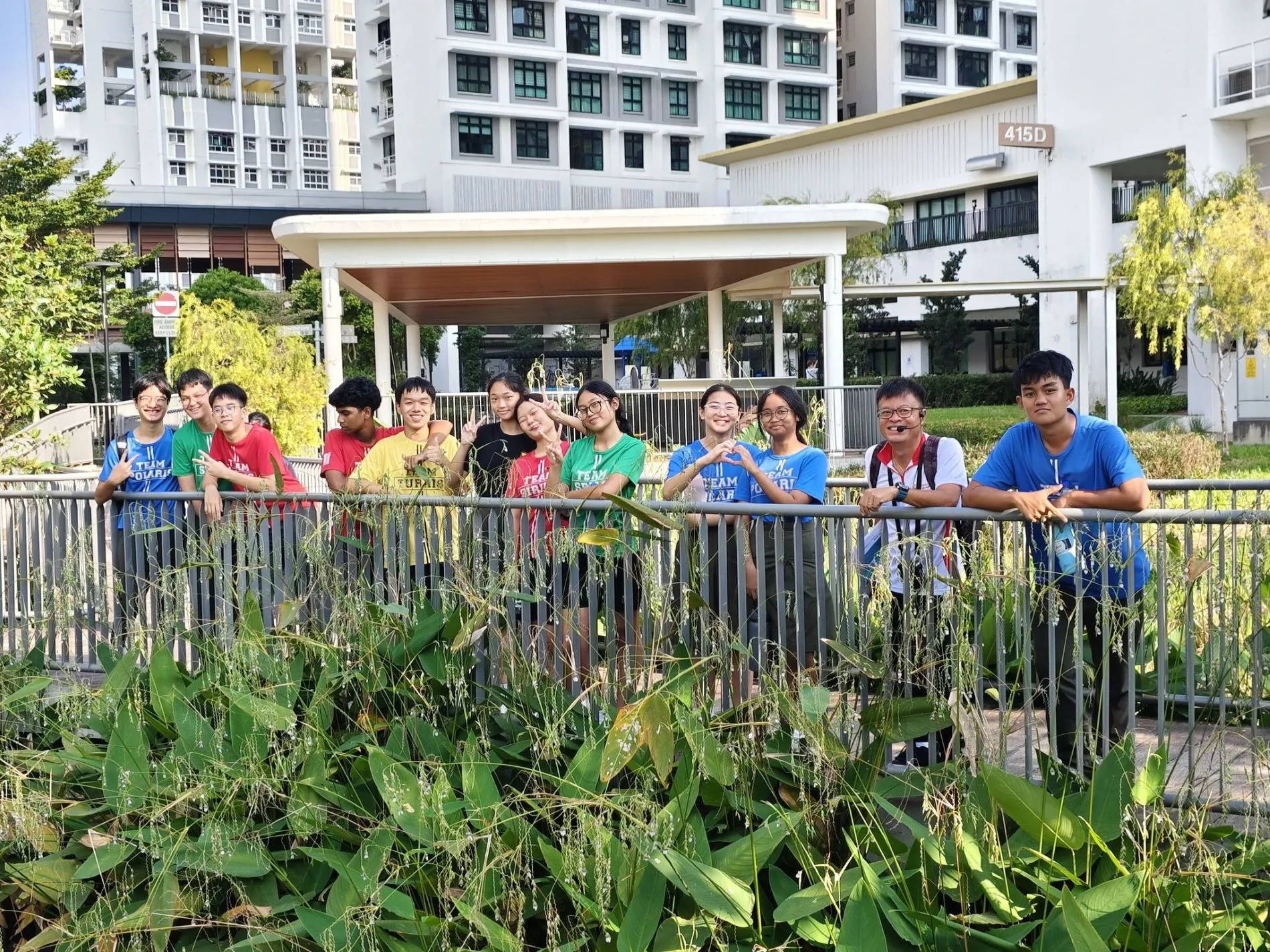 Students explored and learnt how the Dragonfly Pond promotes greater biodiversity in the urban environment during the Punggol Northshore Trail.