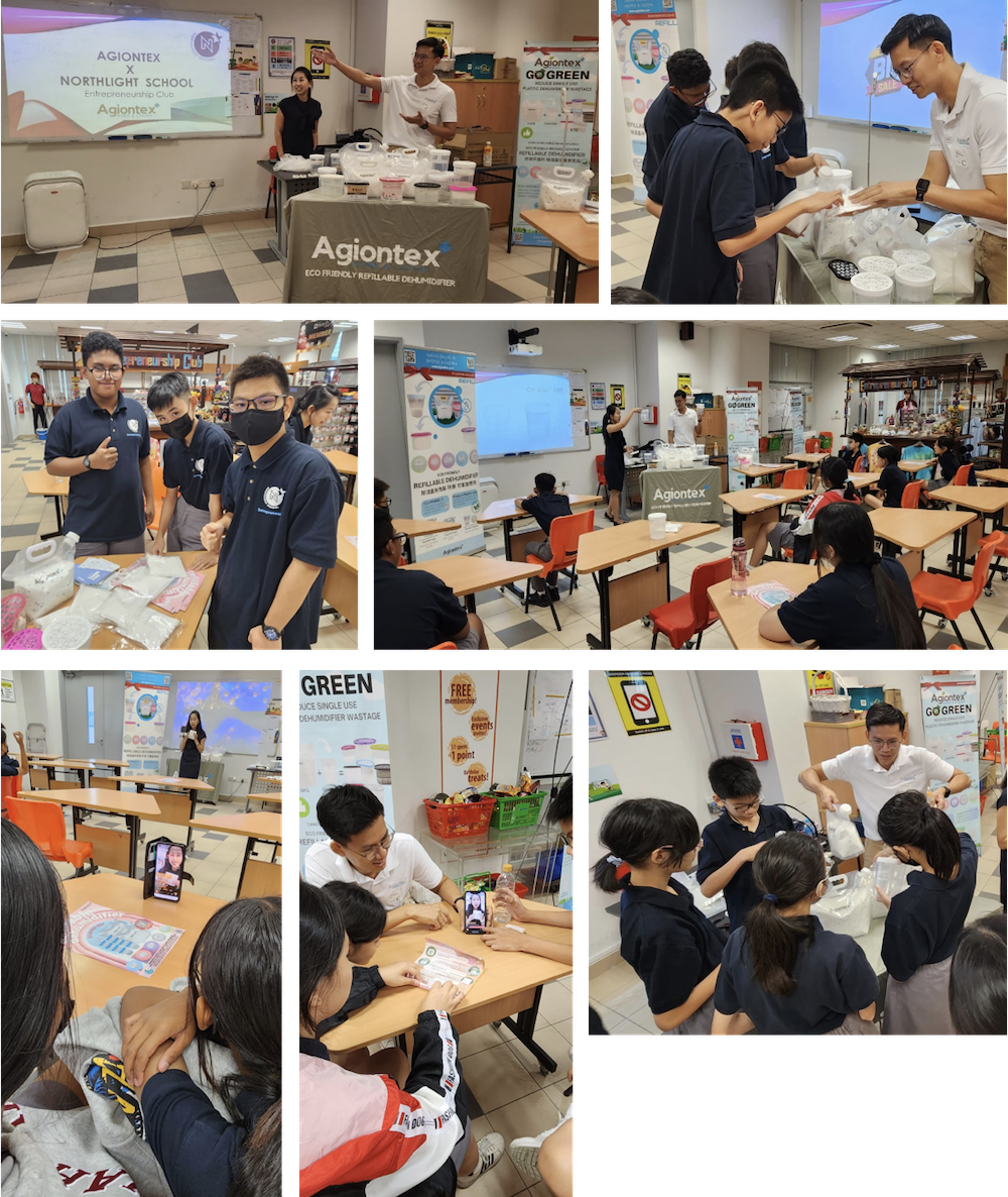 Students and instructors participate in an Agiontex Go Green entrepreneurship workshop at Northlight School.