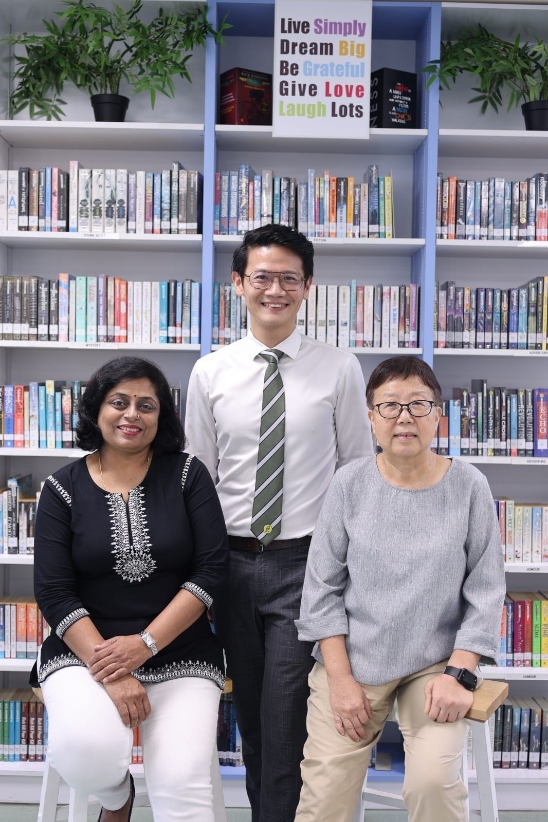 From left: Ms Santha Sukumaran (Vice Principal); Mr Ivan Wu (Principal); Mdm Lee Beng Choo (Vice Principal (Administration))