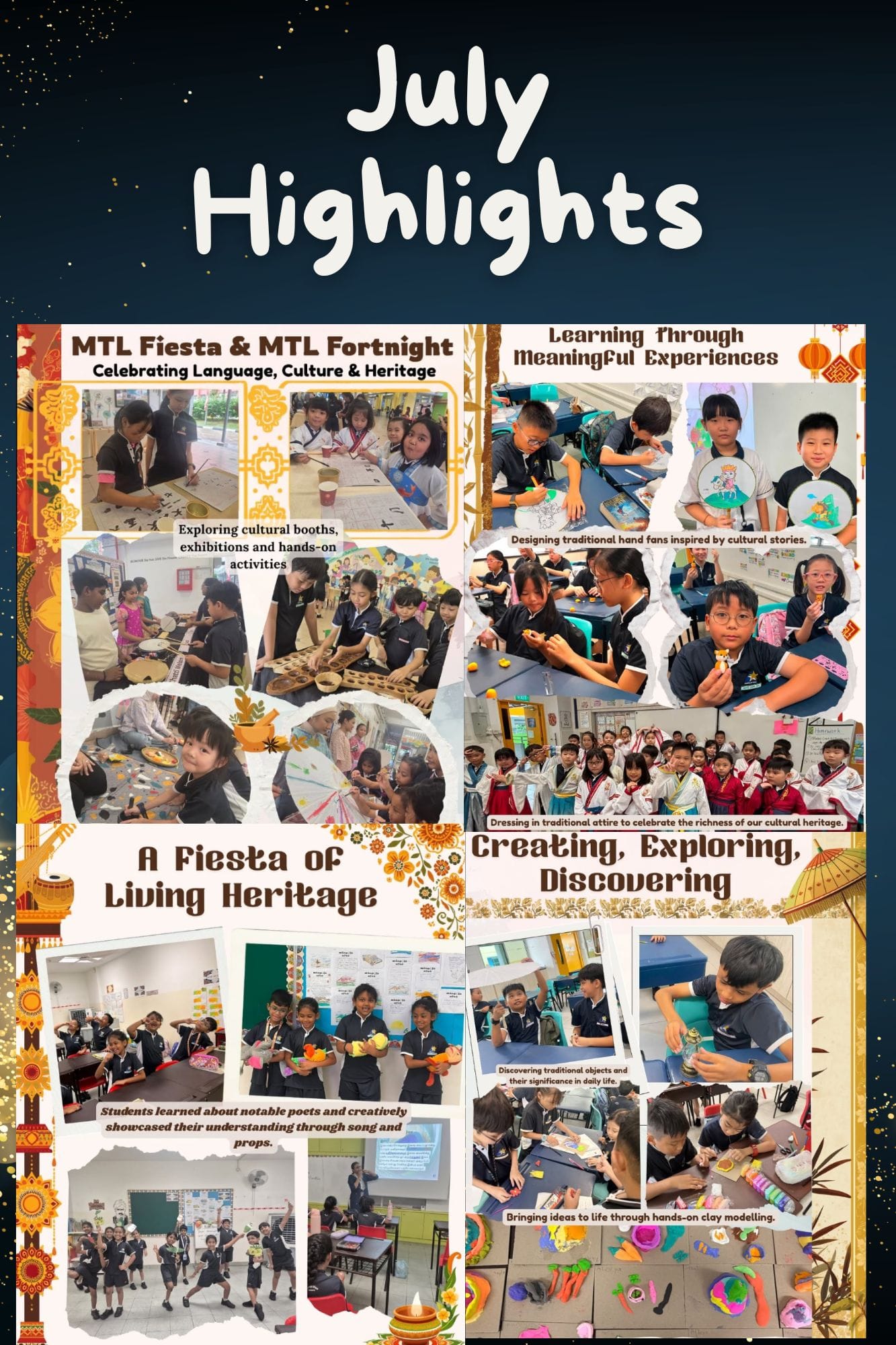 North Viewans celebrating Mother Tongue Languages through cultural activities, traditional arts, crafts and hands-on learning experiences during MTL Fiesta and MTL Fortnight.