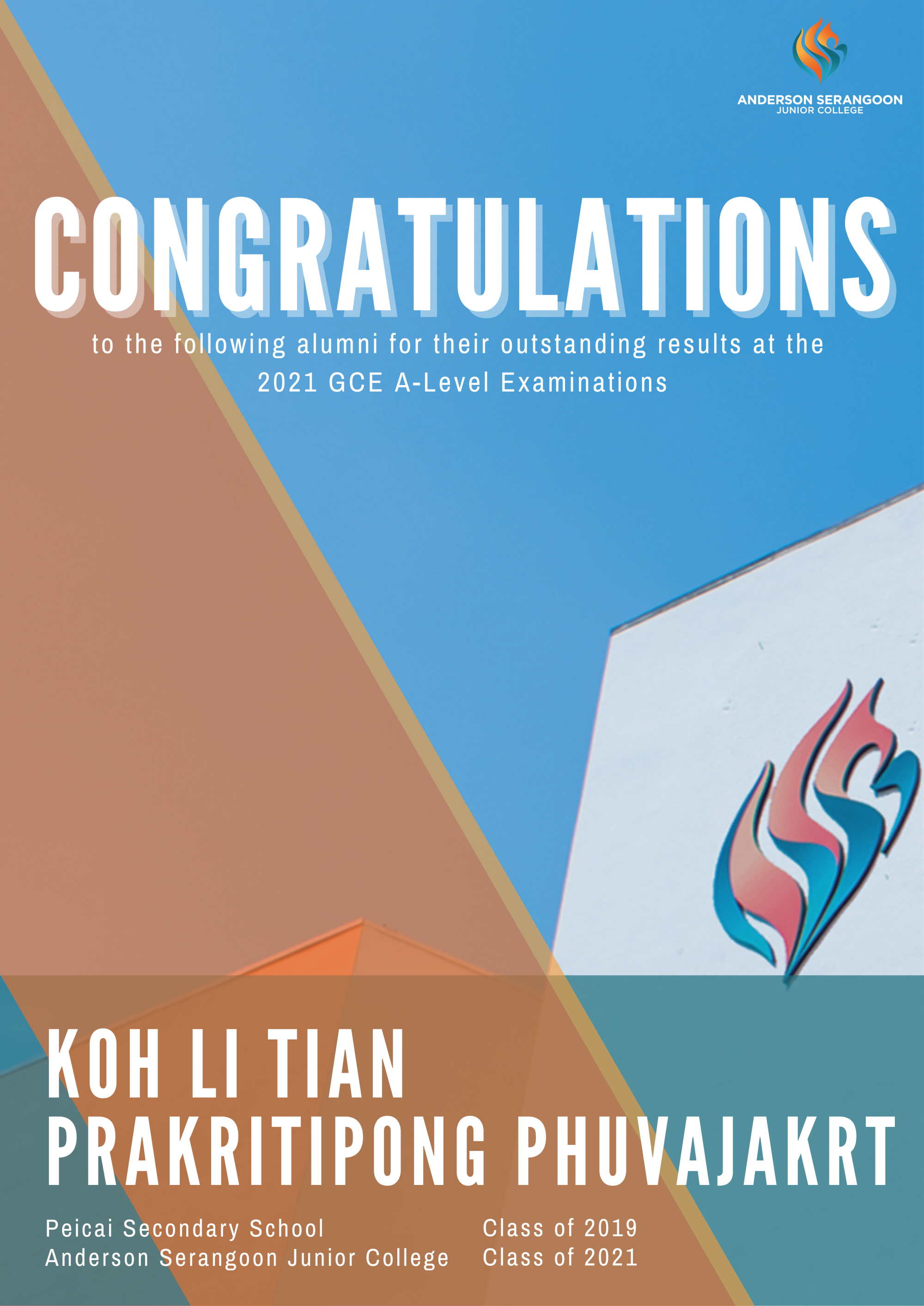 2021 GCE A Level results achievement (Class of 2019)